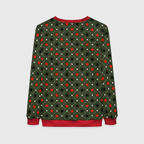 Женский свитшот Звёздный хаки / 3D-Красный – фото 2