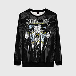 Свитшот женский Metallica - skull with fangs, цвет: 3D-черный