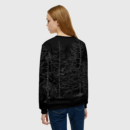 Женский свитшот Лес - мой храм / 3D-Черный – фото 4
