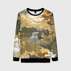 Свитшот женский Золотистый камуфляж, цвет: 3D-черный