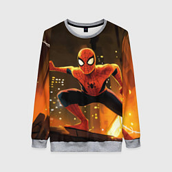 Женский свитшот Человек-паук пускает паутину