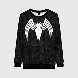 Свитшот женский Знак венома с текстурой симбиота, цвет: 3D-черный