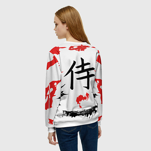 Женский свитшот Кодекс самурая ниндзя / 3D-Белый – фото 4