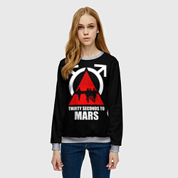 Свитшот женский 30 Seconds to Mars - poster, цвет: 3D-меланж — фото 2