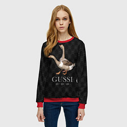 Свитшот женский Гуси га-га-га, цвет: 3D-красный — фото 2