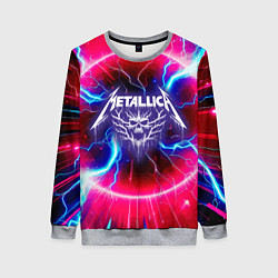 Свитшот женский Metallica - neon glow, цвет: 3D-меланж