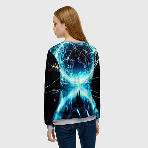 Женский свитшот Neon glow - Metallica / 3D-Меланж – фото 4