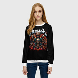 Свитшот женский Metallica forever - thrash metal, цвет: 3D-белый — фото 2