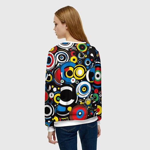 Женский свитшот Абстракция геометрическая / 3D-Белый – фото 4