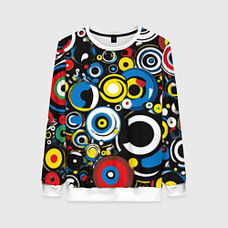 Свитшот женский Абстракция геометрическая, цвет: 3D-белый