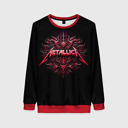 Свитшот женский Металлика - геральдический орнамент, цвет: 3D-красный