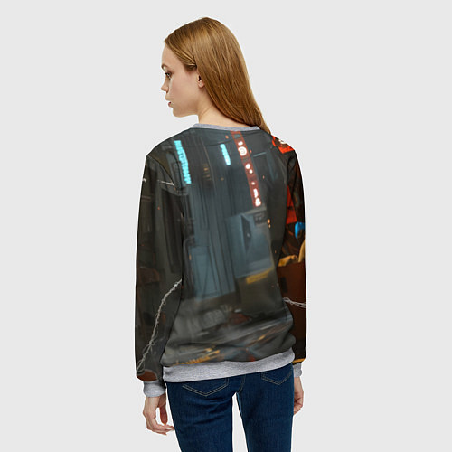 Женский свитшот Человек паук бежит / 3D-Меланж – фото 4