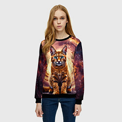 Свитшот женский Каракет в космосе, цвет: 3D-черный — фото 2