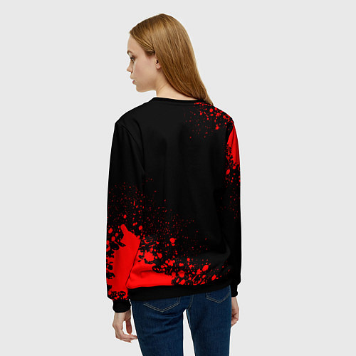 Женский свитшот Porto - red gradient вертикально / 3D-Черный – фото 4
