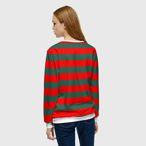 Женский свитшот Полоски Фредди Крюгера / 3D-Белый – фото 4