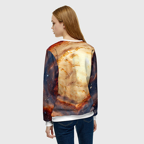 Женский свитшот Бассет-хаунд в космосе / 3D-Белый – фото 4