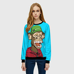 Свитшот женский NFT smile ape, цвет: 3D-черный — фото 2