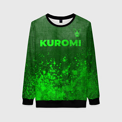 Свитшот женский Kuromi - green gradient посередине, цвет: 3D-черный