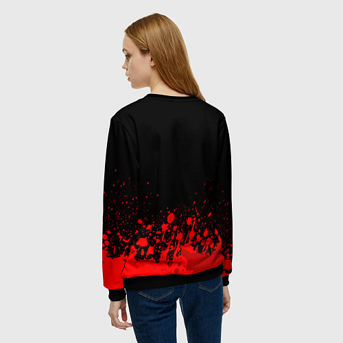 Женский свитшот AEK Athens - red gradient посередине / 3D-Черный – фото 4