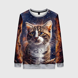 Свитшот женский Сноу-шу в космосе, цвет: 3D-меланж