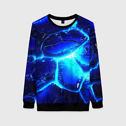 Свитшот женский Синие плиты лед, цвет: 3D-черный