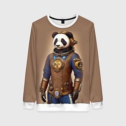 Свитшот женский Крутой панда в стиле стимпанк, цвет: 3D-белый