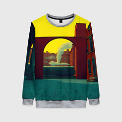 Свитшот женский Арт с поездом, цвет: 3D-меланж