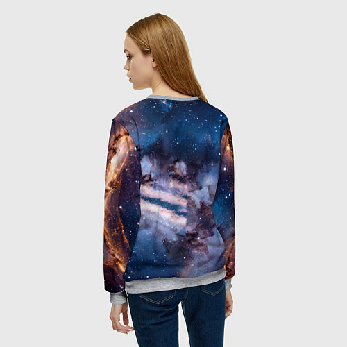 Женский свитшот Веймаранер в космосе / 3D-Меланж – фото 4