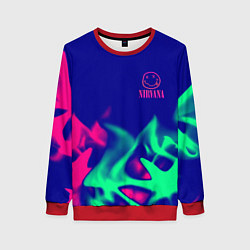 Свитшот женский Nirvana fire neon, цвет: 3D-красный