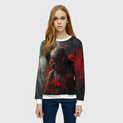 Свитшот женский Black Spider-man, цвет: 3D-белый — фото 2