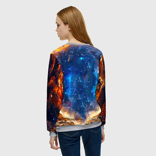 Женский свитшот Волкодав в космосе / 3D-Меланж – фото 4