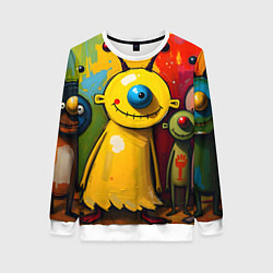 Свитшот женский Арт с человечками, цвет: 3D-белый