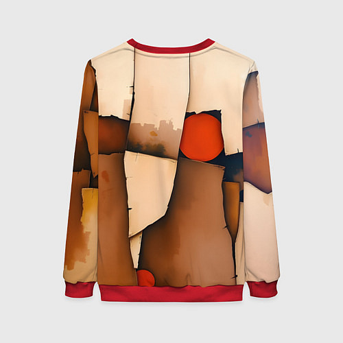 Женский свитшот Фрагментированная композиция / 3D-Красный – фото 2