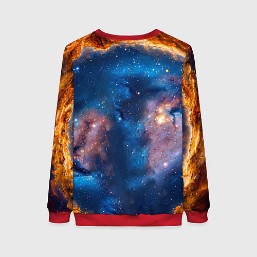 Женский свитшот Джек Рассел терьер в космосе / 3D-Красный – фото 2
