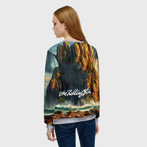 Женский свитшот Rolling Stones - sea rocks / 3D-Меланж – фото 4