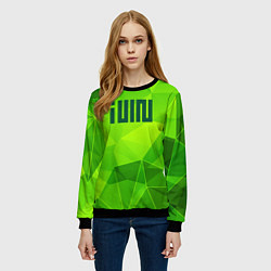 Свитшот женский Gidle green poly, цвет: 3D-черный — фото 2