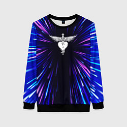 Свитшот женский Bon Jovi neon energy, цвет: 3D-черный