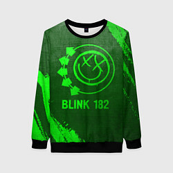 Свитшот женский Blink 182 - green gradient, цвет: 3D-черный
