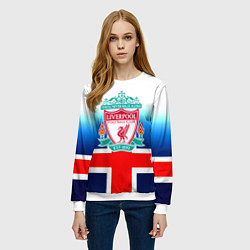 Свитшот женский Liverpool Англия, цвет: 3D-белый — фото 2