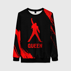 Свитшот женский Queen - red gradient, цвет: 3D-черный
