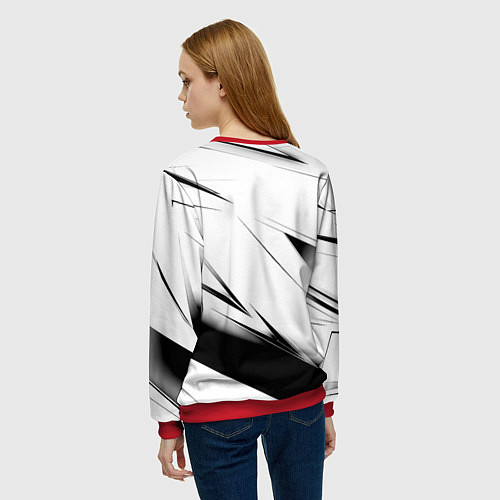 Женский свитшот Ведьмак stripes / 3D-Красный – фото 4