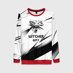 Свитшот женский Ведьмак stripes, цвет: 3D-красный