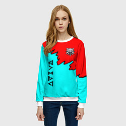 Свитшот женский Ведьмак краски логотип, цвет: 3D-белый — фото 2