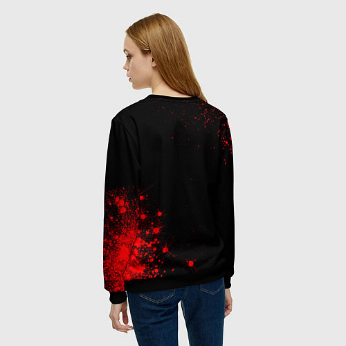 Женский свитшот Inter - red gradient вертикально / 3D-Черный – фото 4