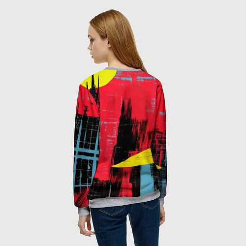 Женский свитшот Бэтмен красками / 3D-Меланж – фото 4