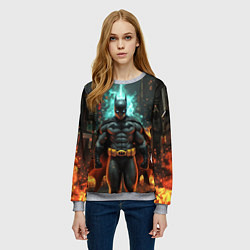 Свитшот женский Бэтмен эпик, цвет: 3D-меланж — фото 2