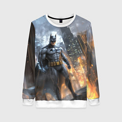 Свитшот женский Бэтмен - старый стиль, цвет: 3D-белый