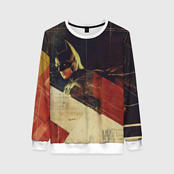 Свитшот женский Бэтмен ретро стиль, цвет: 3D-белый