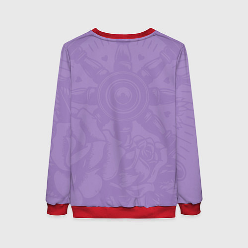 Женский свитшот Штурвал в розах / 3D-Красный – фото 2