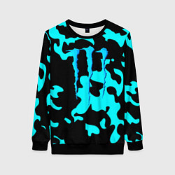 Свитшот женский Monster energy камуфляж голубой, цвет: 3D-черный